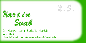 martin svab business card